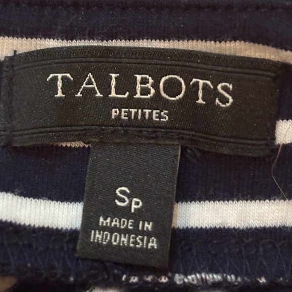 Talbots Navy and White Striped A-Line Skirt - Picture 3 of 3